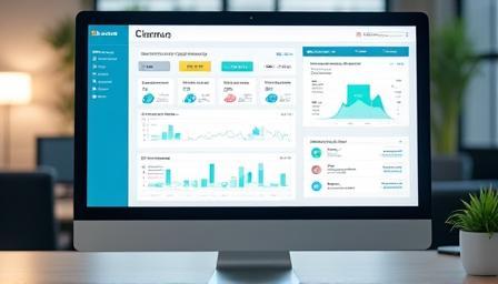 Interface de software PMS com dados de reservas e check-ins
